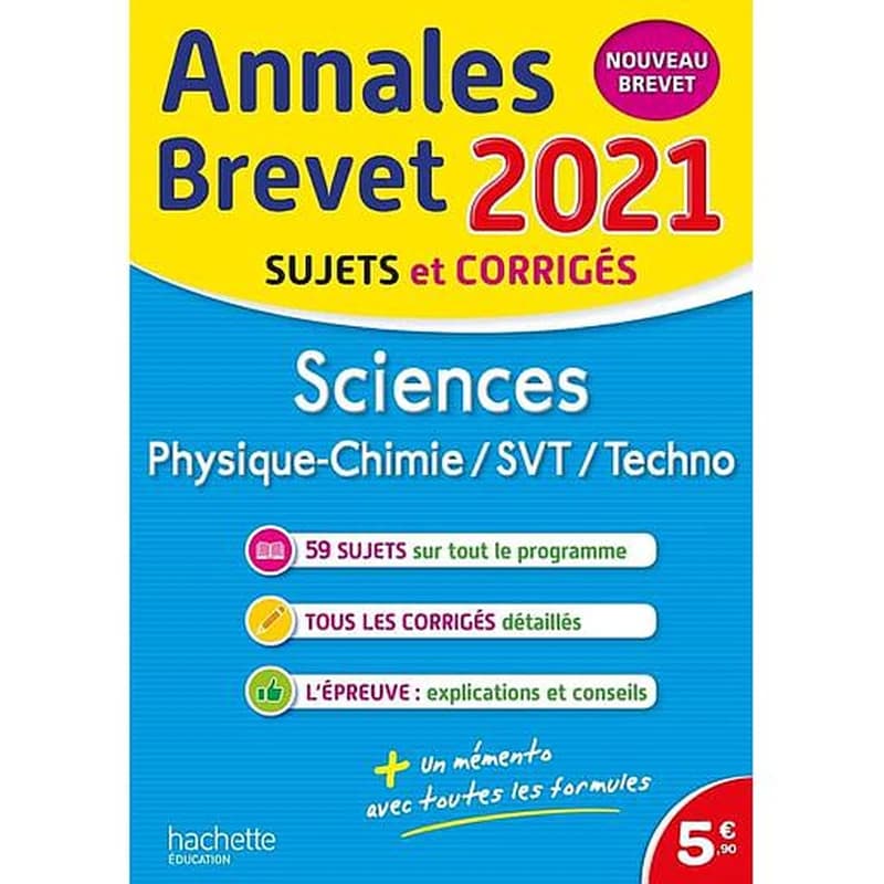 Annales brevet ; sciences, physique-chimie, ST, techno ; sujets et corrigés (édition 2021)