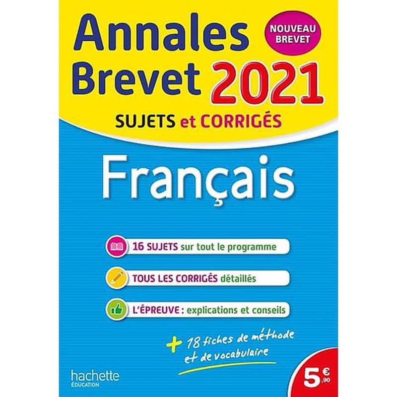 Annales brevet ; français ; sujets et corrigés (édition 2021)