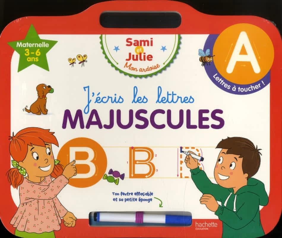 SAMI ET JULIE - ARDOISE J'ECRIS LES LETTRES MAJUSCULES 3-5 ANS