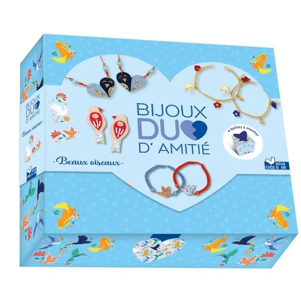 Bijoux duo d'amitié Beaux oiseaux : Coffret avec accessoires