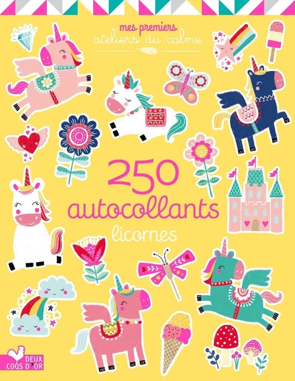250 autocollants : Licornes : [Album à colorier]