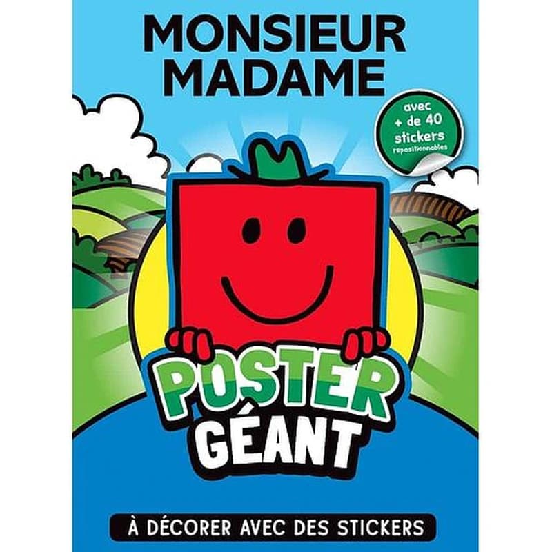Poster géant à décorer avec des stickers : Monsieur Madame