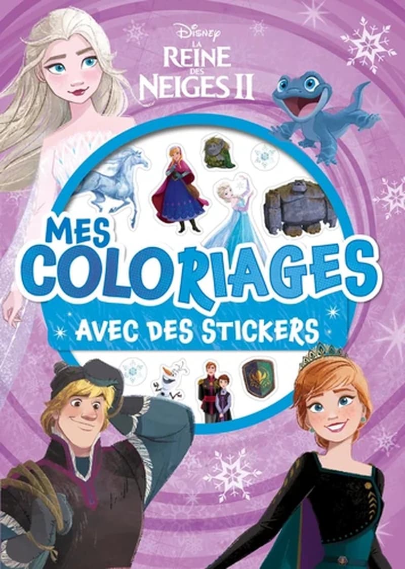Mes coloriages avec des stickers : Disney La Reine des Neiges II : [Album à colorier]