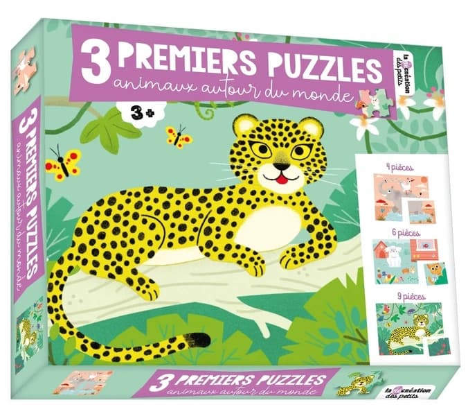 3 premiers puzzles : animaux autour du monde