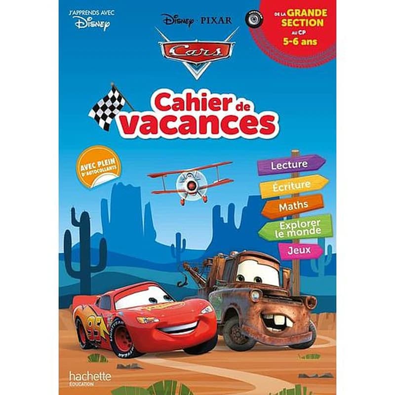 Cars ; cahier de vacances ; de la GS au CP