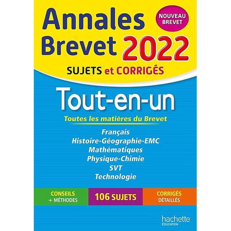 Annales brevet ; sujets et corrigés ; tout-en-un (édition 2022)