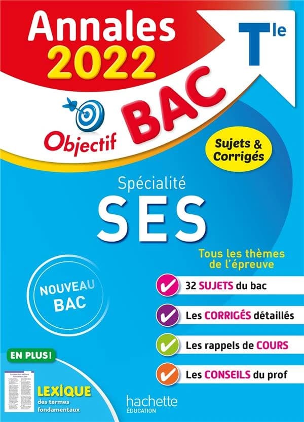 Objectif bac ; spécialité SES ; terminale ; annales (édition 2022)