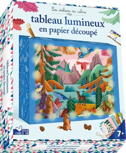 Tableau lumineux en papier découpé : coffret avec accessoires : [Image à découper]