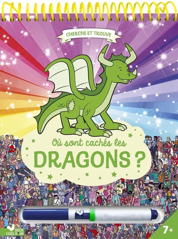 Où sont cachés les dragons ? : bloc avec feutre effaçable : [Album à colorier]
