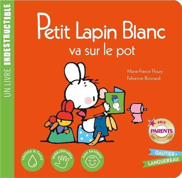 Petit Lapin blanc va sur le pot