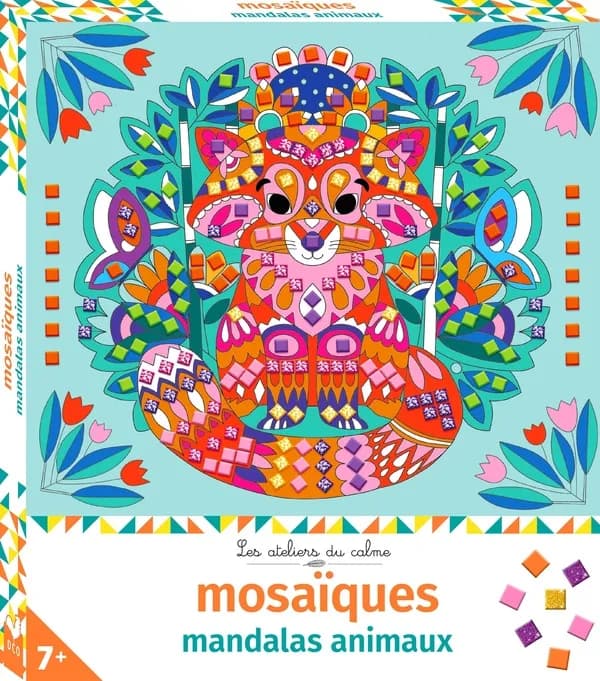 Mosaïques : mandalas animaux : les ateliers du calme : boîte avec accessoires : 7+ : [Autocollant]