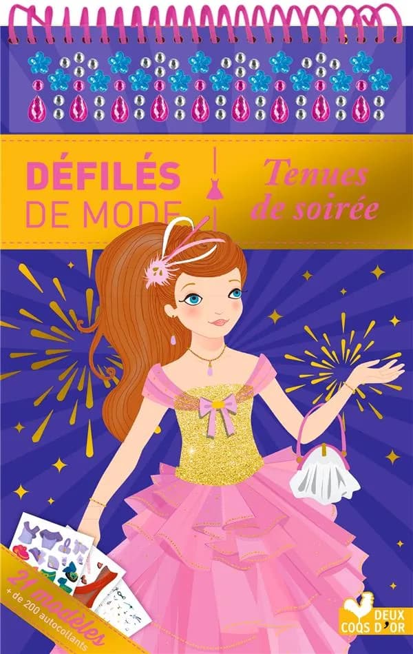 Tenues de soirées : bloc à spirale avec mini-strass : [Autocollant]