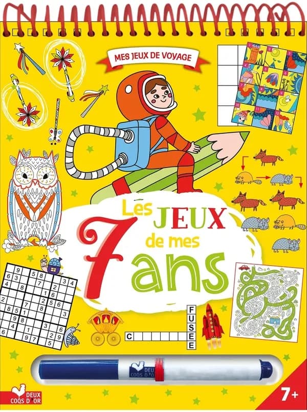 Les jeux de mes 7 ans : bloc avec feutre effaçable
