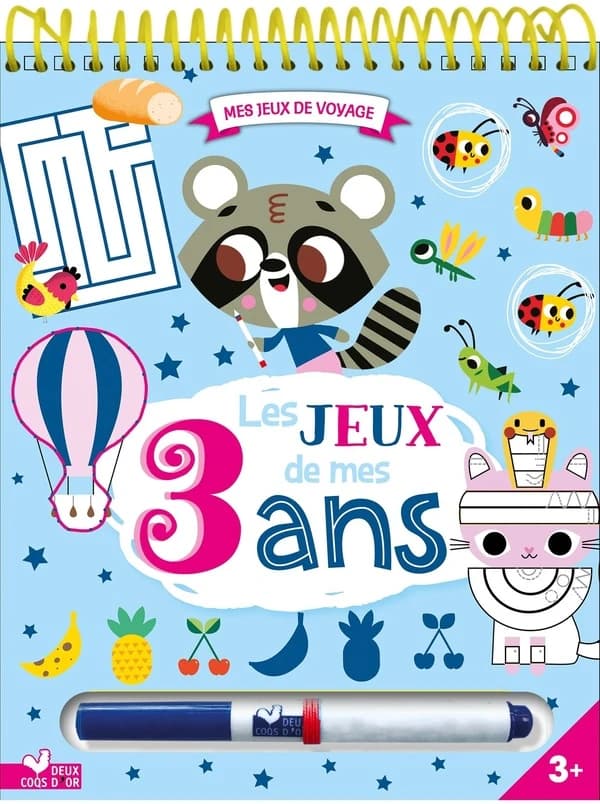 Les jeux de mes 3 ans  : bloc avec feutre effaçable