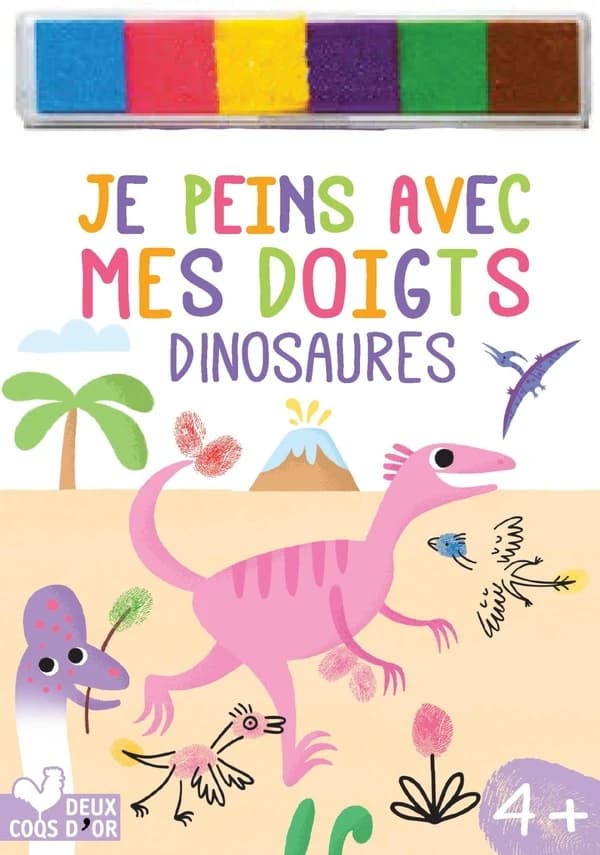 Je peins avec mes doigts : dinosaures : [Album à colorier]