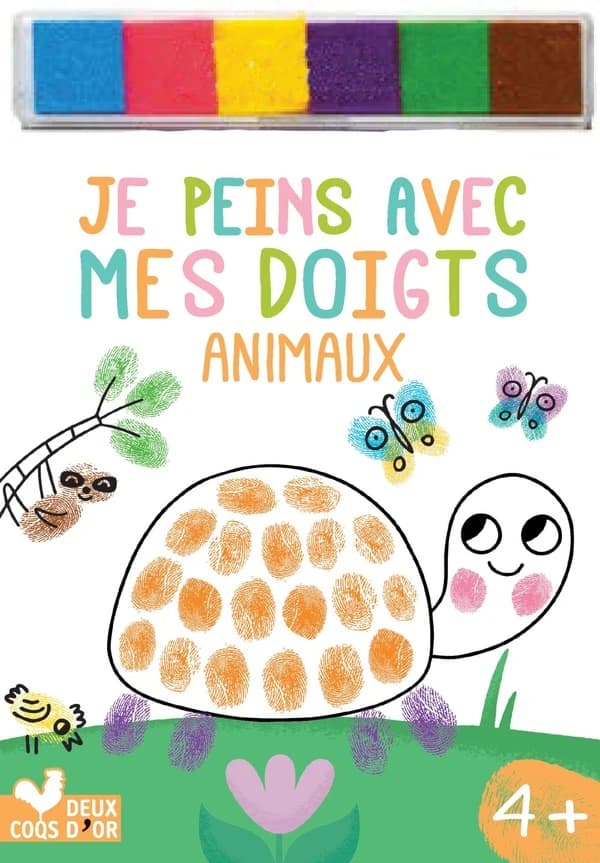 Je peins avec mes doigts : animaux : [Album à colorier]
