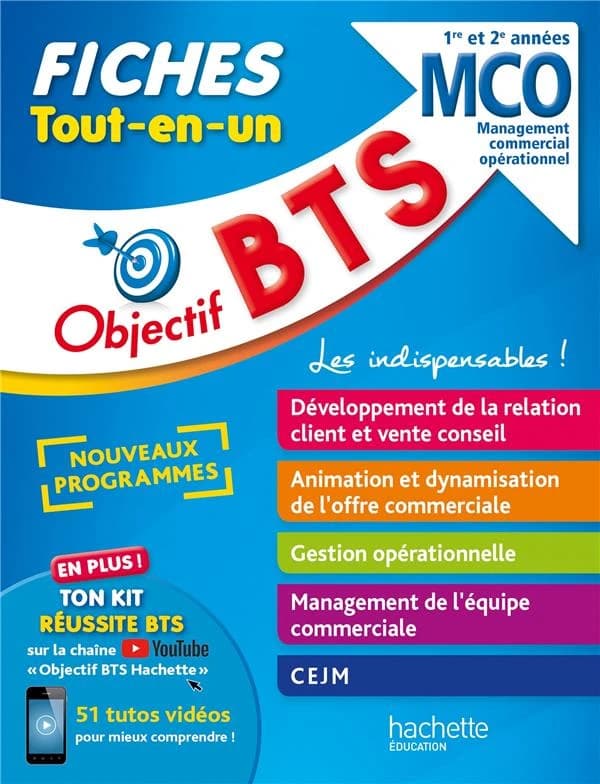Objectif BTS ; MCO ; 1re et 2e années ; fiches tout-en-un