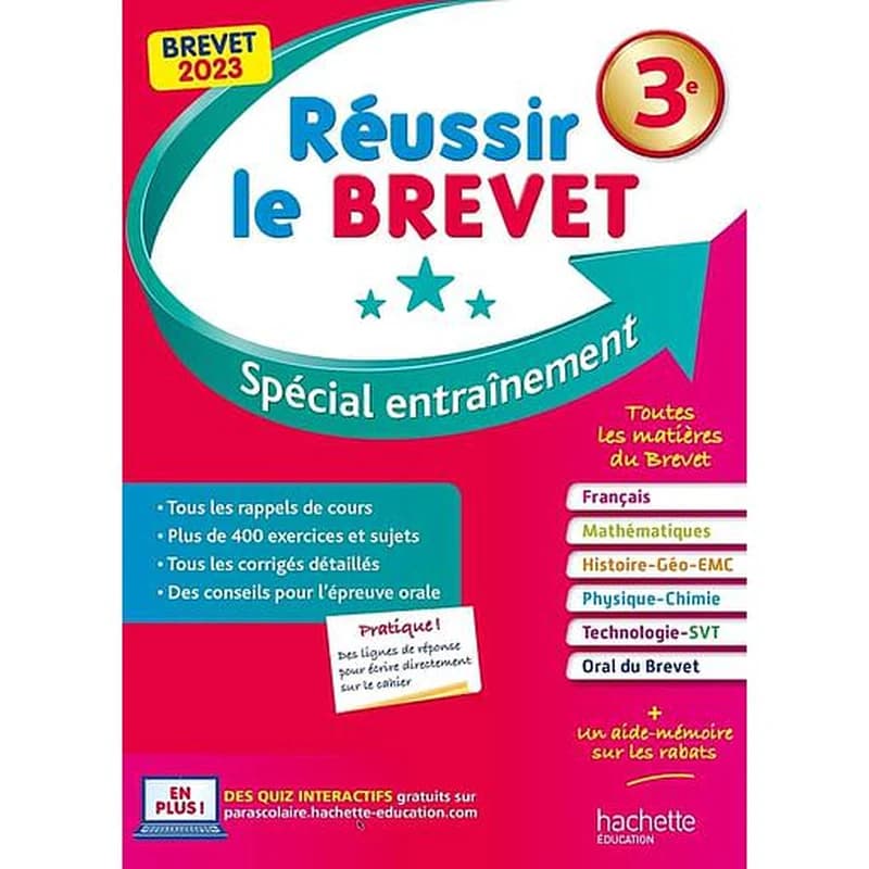 Réussir au collège : réussir le brevet ; 3e ; spécial entraînement (édition 2023)