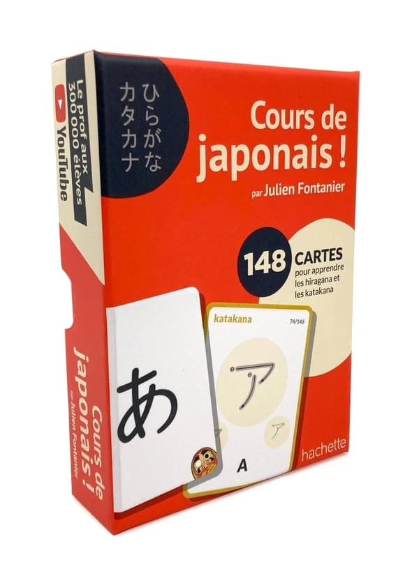 Cours de japonais ! : boîte kana : 148 cartes pour apprendre les hiragana et katakana : [Carte à jouer]