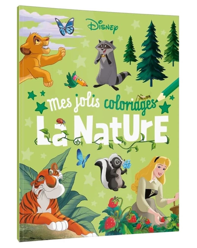 Mes jolis coloriages : la nature : Disney : [Autocollant]