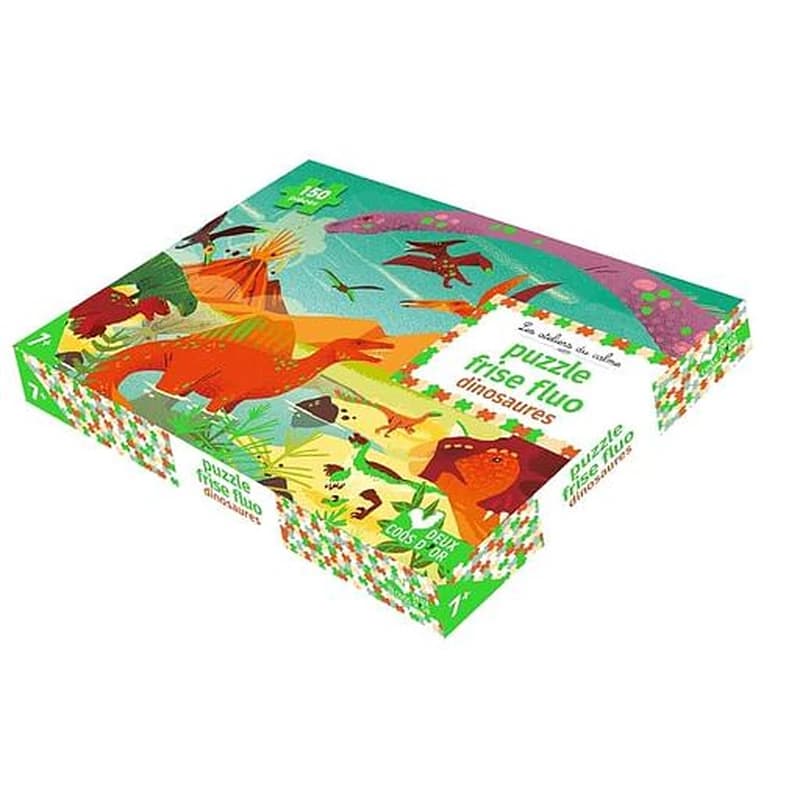 Les ateliers du calme : puzzle frise fluo : dinosaures