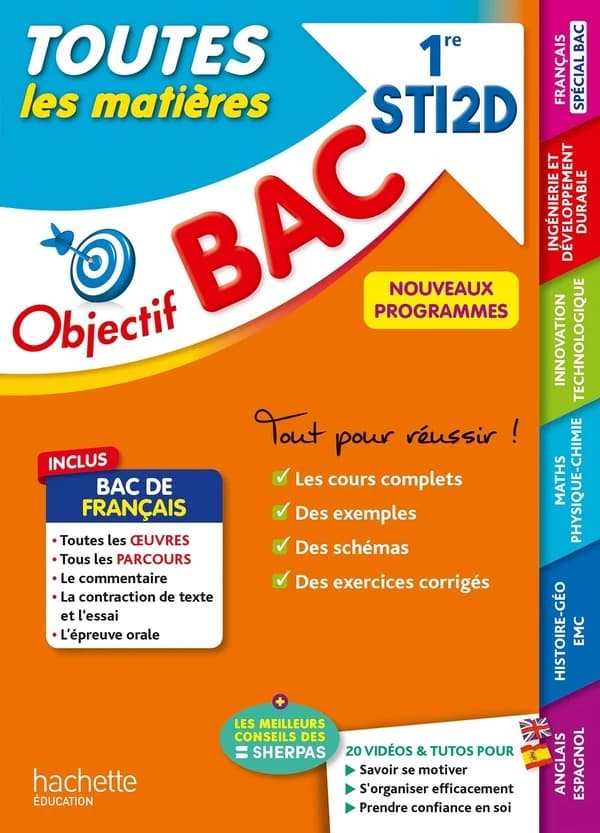 Objectif bac : toutes les matières ; 1re STI2D
