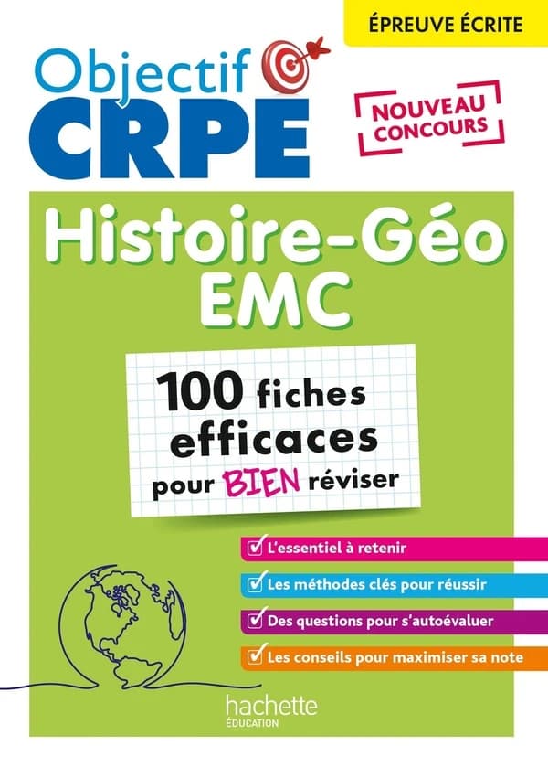 Histoire-géo, EMC : 100 fiches efficaces pour bien réviser : nouveau concours