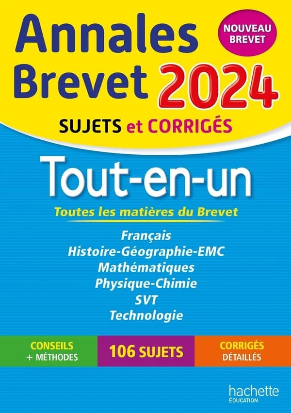 Tout-en-un : annales brevet 2024, sujets et corrigés