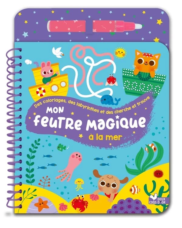 Mon feutre magique à la mer : avec feutre à réservoir d'eau : [Album à colorier]