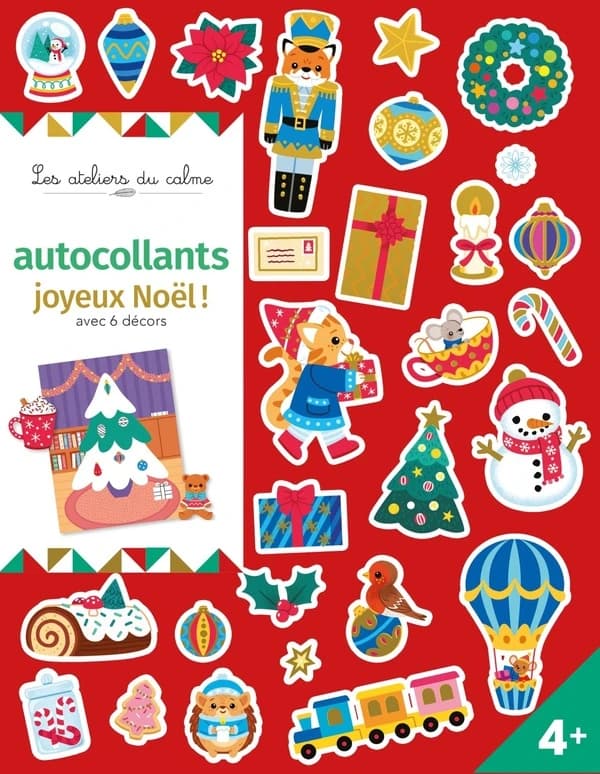 Les ateliers du calme : autocollants joyeux Noël ! avec 6 décors