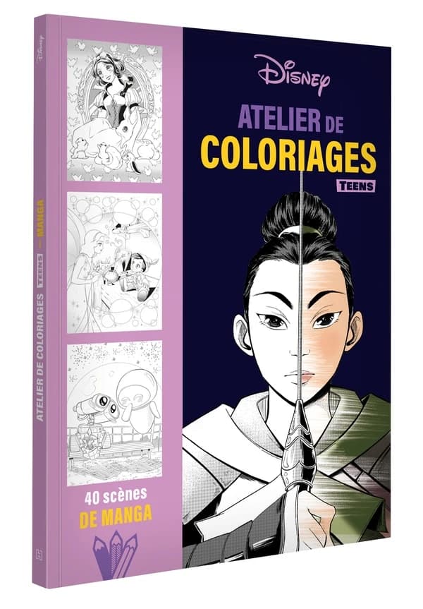 Atelier de coloriages teens : Disney : 40 scènes de manga : [Album à colorier]
