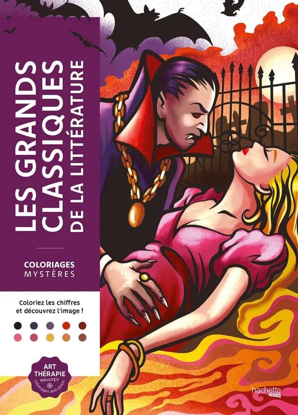 Art-thérapie ; Coloriages mystères : Les grands classiques de la littérature