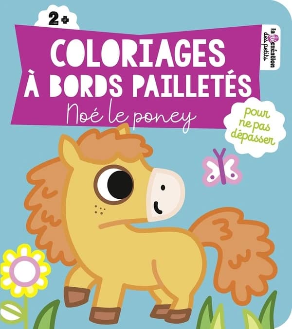 Coloriages à bords pailletés : Noé le poney