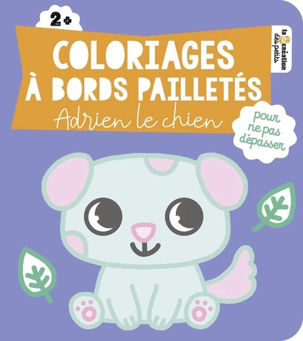 Coloriages à bords pailletés : Adrien le chien