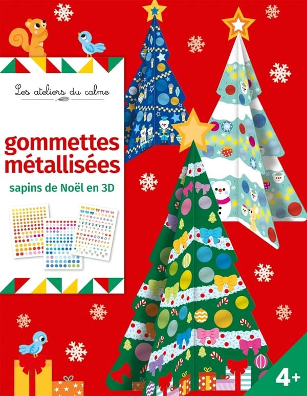 Gommettes métalisées : Sapins de Noël en 3D : [Autocollant]