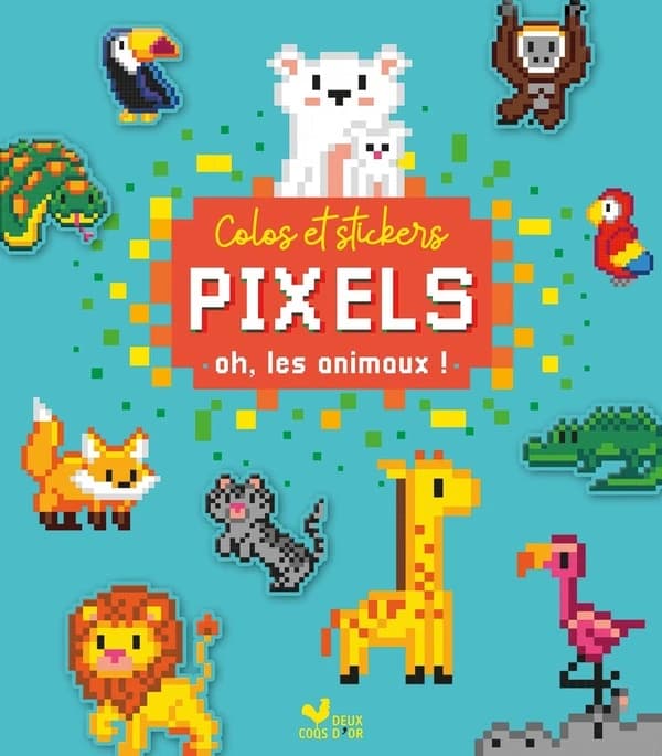 Colos et stickers pixels : Oh, les animaux !