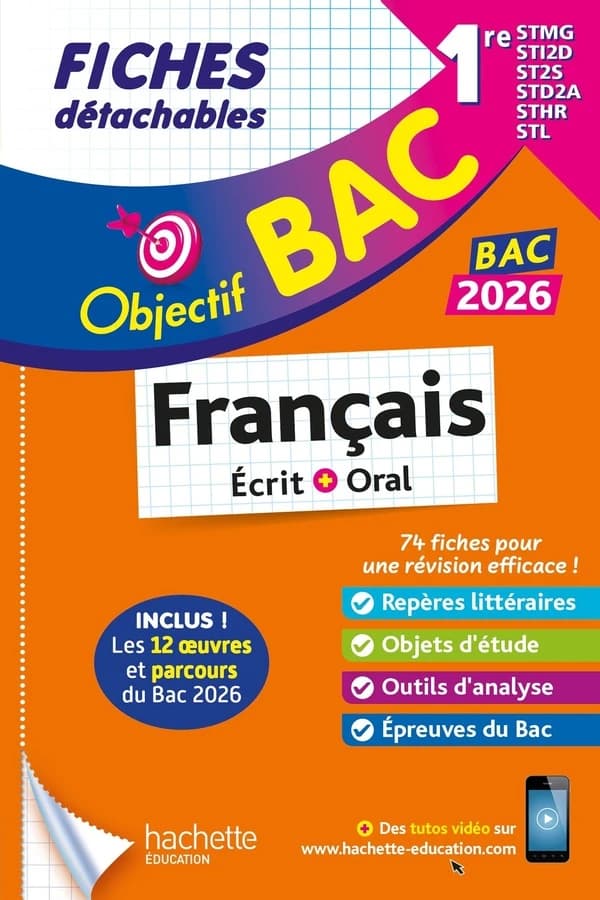 Français écrit + oral 1res STMG, STI2D, ST2S, STD2A, STHR, STL : Fiches détachables