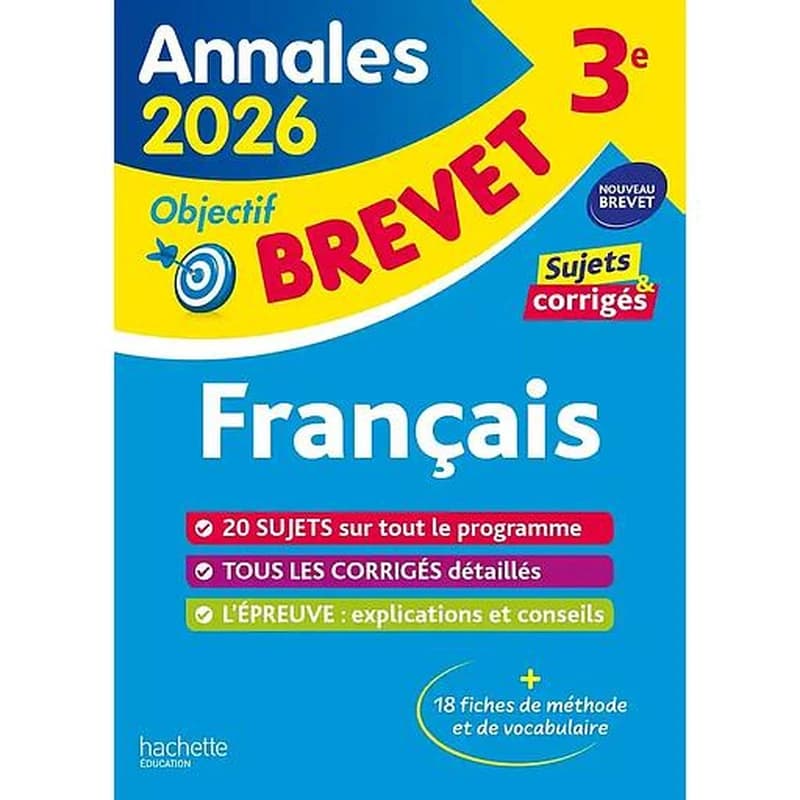 Annales brevet : Français ; 3e ; Sujets et corrigés (édition 2026)