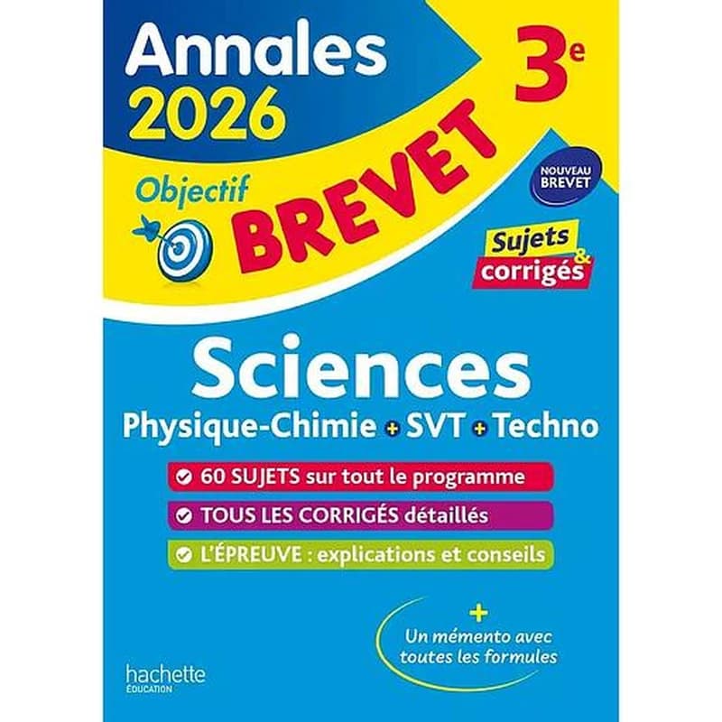 Sciences : physique-chimie, SVT, techno : annales 2026, sujets & corrigés
