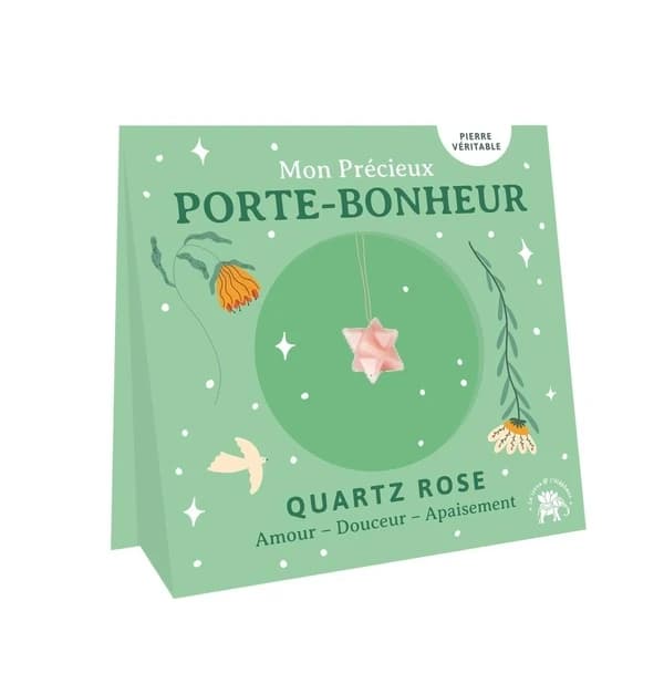 Mon précieux porte-bonheur Étoile Merkaba : Quartz rose : Amour, Douceur, Apaisement