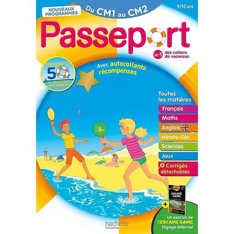 Passeport toutes les matières du CM1 au CM2 : Avec autocollants récompenses et un extrait de L'Escape Game Voyage infernal