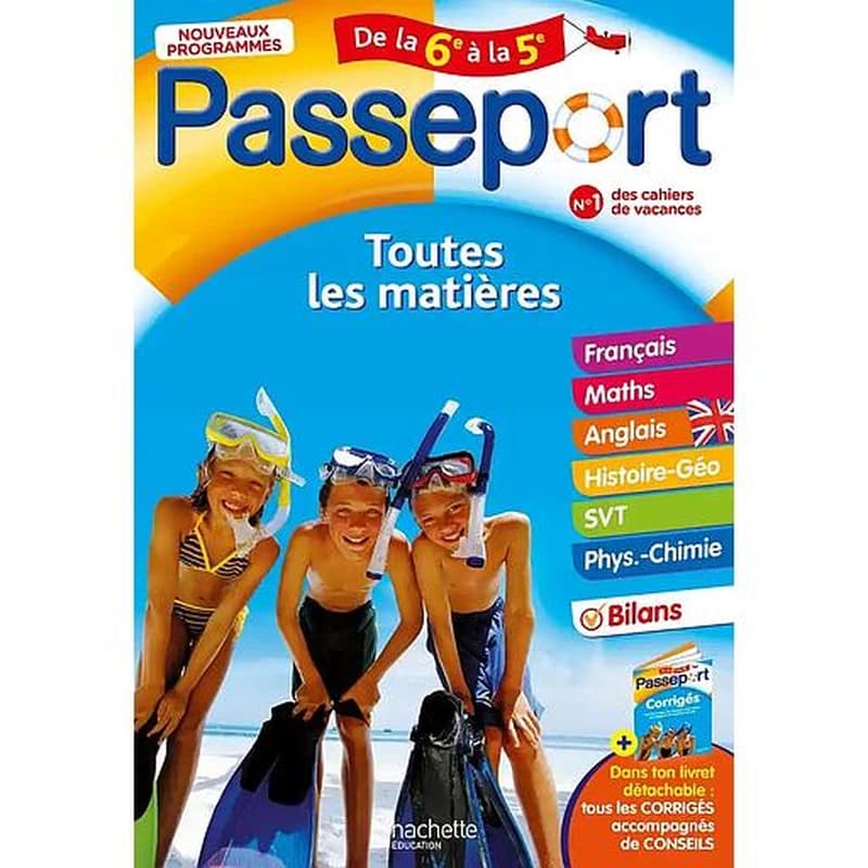 Passeport : Toutes les matières ; Cahier de vacances ; De la 6e à la 5e