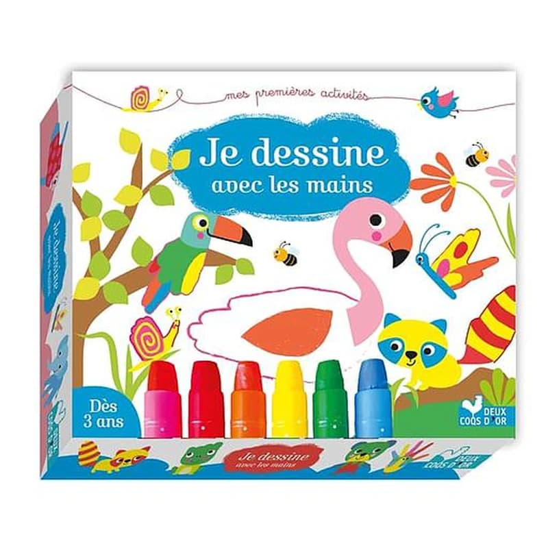 Je dessine avec les mains : coffret avec pastels soie : [Album à colorier]