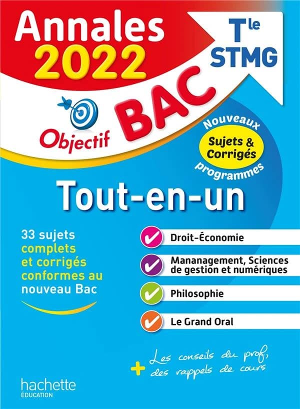 Objectif bac ; tout-en-un ; terminale STMG ; annales (édition 2022)