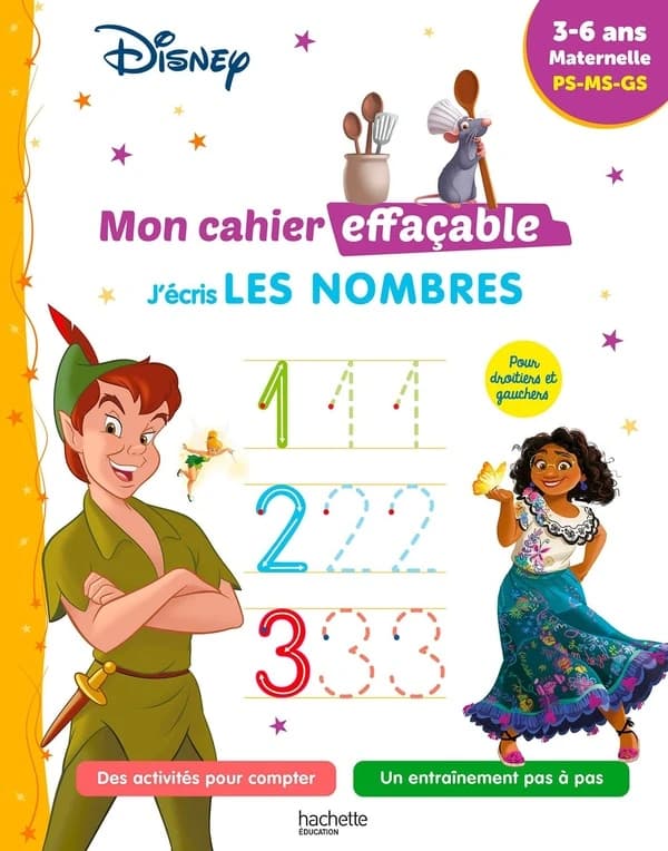 Mon cahier effaçable ; J'écris les nombres ; PS, MS, GS