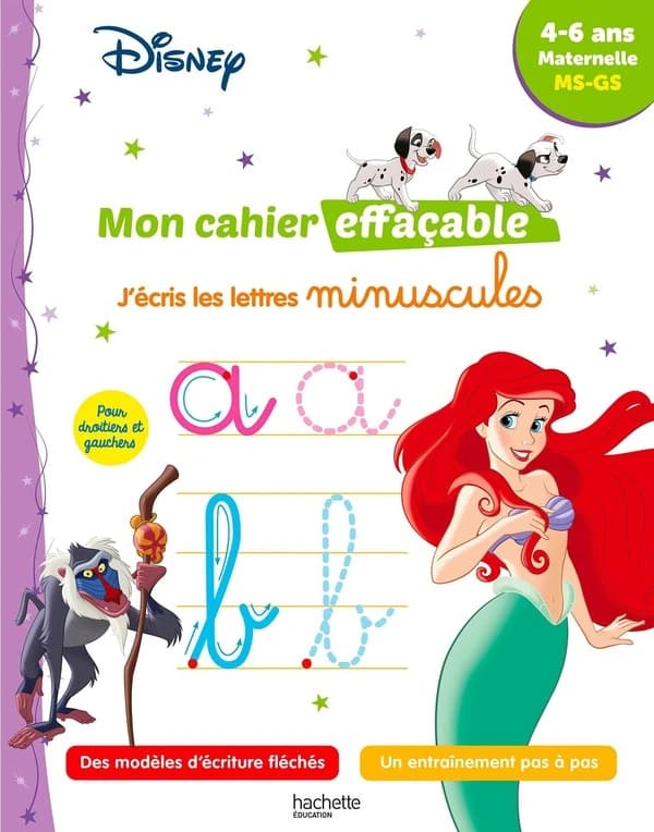 Mon cahier effaçable ; J'écris les lettres minuscules