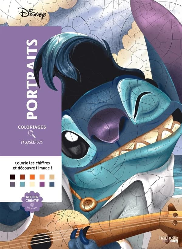 Portraits : coloriages mystères Disney : Art Thérapie coloriages anti-stress : coloriez les chiffres et découvrez l'image ! : [Album à colorier]