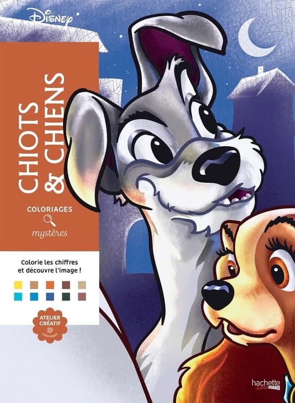 Chiots et chiens : coloriages mystères Disney : coloriez les chiffres et découvrez les images ! : [Album à colorier]