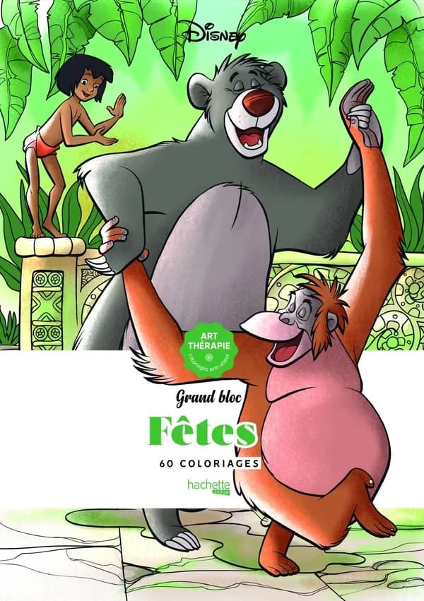 Grand bloc Disney : fêtes : 60 coloriages : [Album à colorier]
