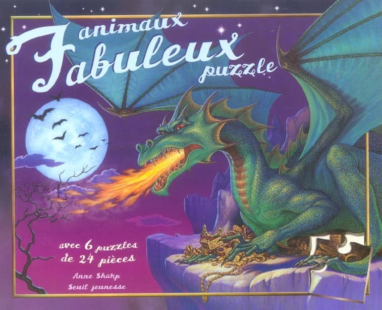 Animaux fabuleux puzzle : avec 6 puzzles de 24 pièces